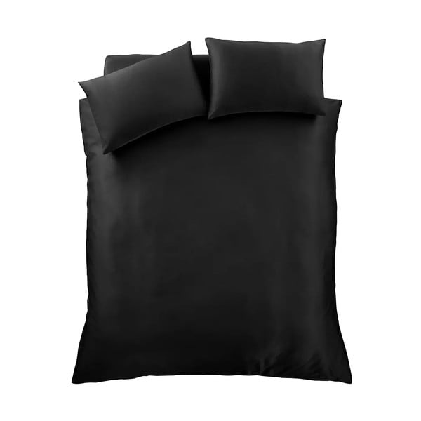 Czarna satynowa pościel jednoosobowa 135x200 cm Silky Soft – Catherine Lansfield