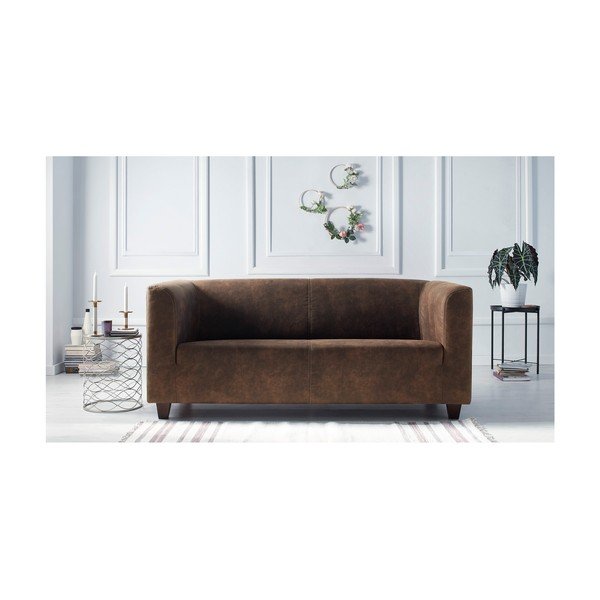 Brązowa sofa 3-osobowa Bobochic Paris Django Preston-image-3