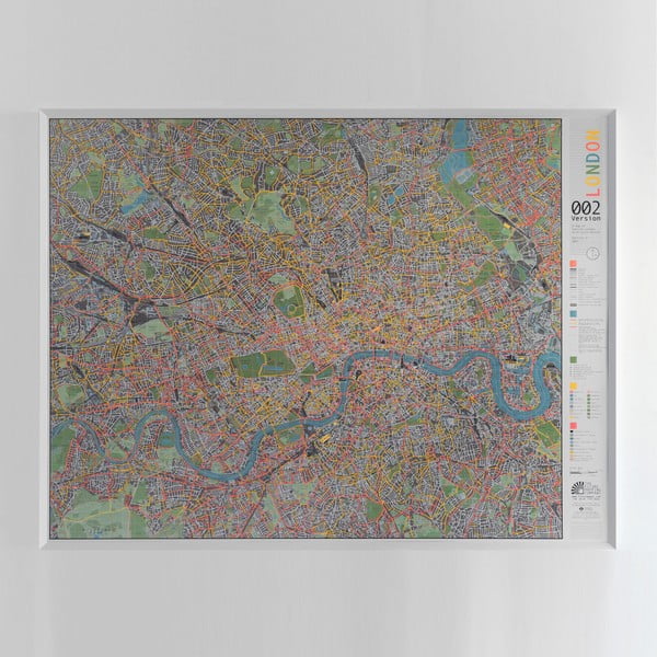 Magnetyczna mapa Londynu Street map, 130x100 cm