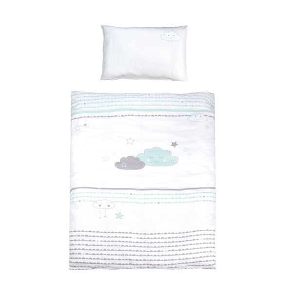 Biała bawełniana pościel dziecięca do łóżeczka 100x135 cm Happy Cloud – Roba