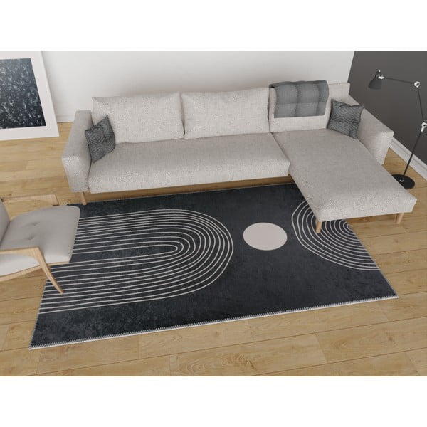 Antracytowy dywan odpowiedni do prania 120x160 cm – Vitaus-image-1