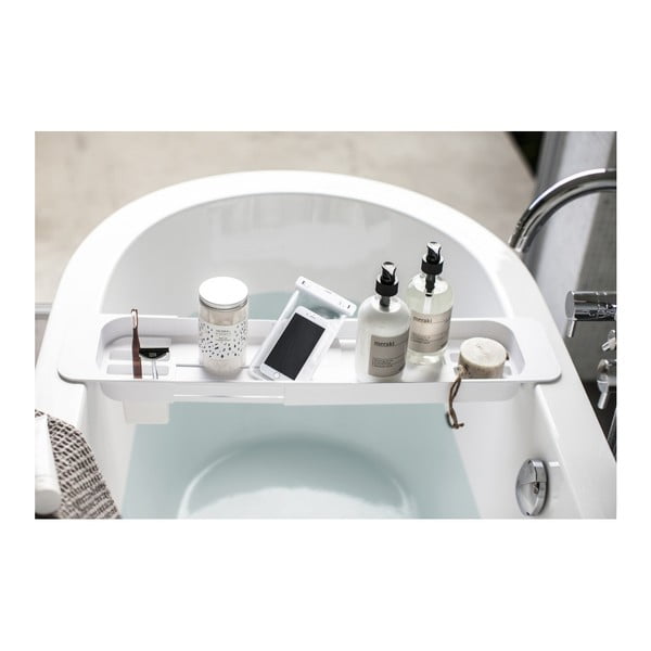 Biała regulowana półka na wannę YAMAZAKI Tower-image-1