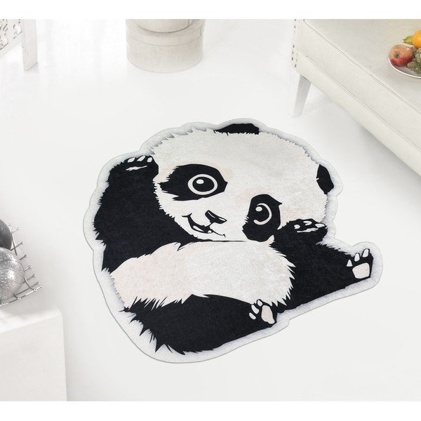 Czarno-biały dywan dziecięcy ø 120 cm Cuddly Panda – Vitaus-image-1
