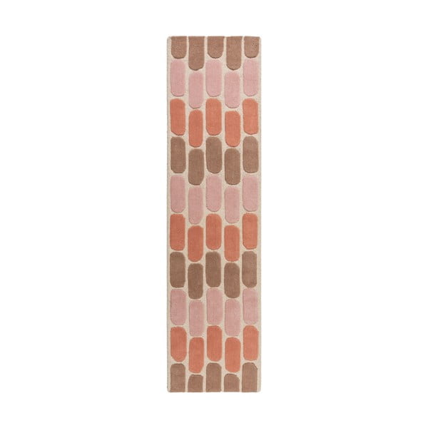 Pomarańczowy chodnik wełniany Flair Rugs Fossil, 60x230 cm