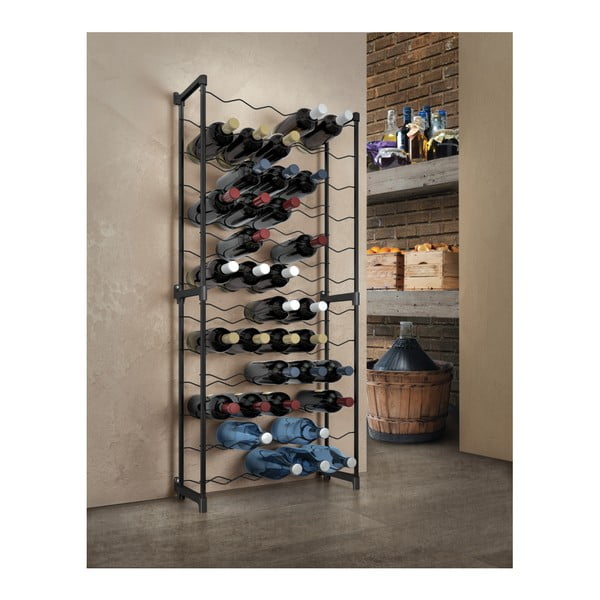 Szary metalowy regał na wino liczba butelek 30 Chianti – Metaltex-image-2