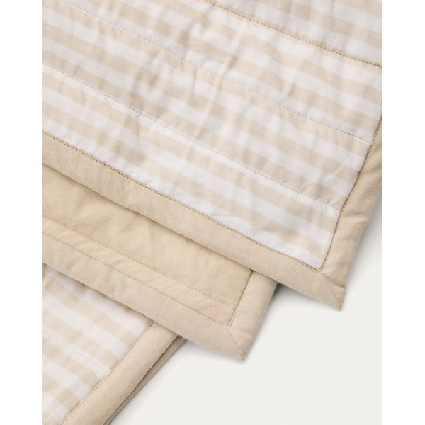 Beżowa narzuta pikowana z bawełny organicznej 180x240 cm Sini – Kave Home-image-3