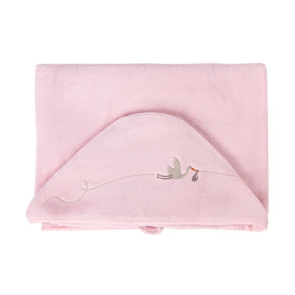 Różowy bawełniany ręcznik dziecięcy z kapturem 80x135 cm Bebemarin – Foutastic