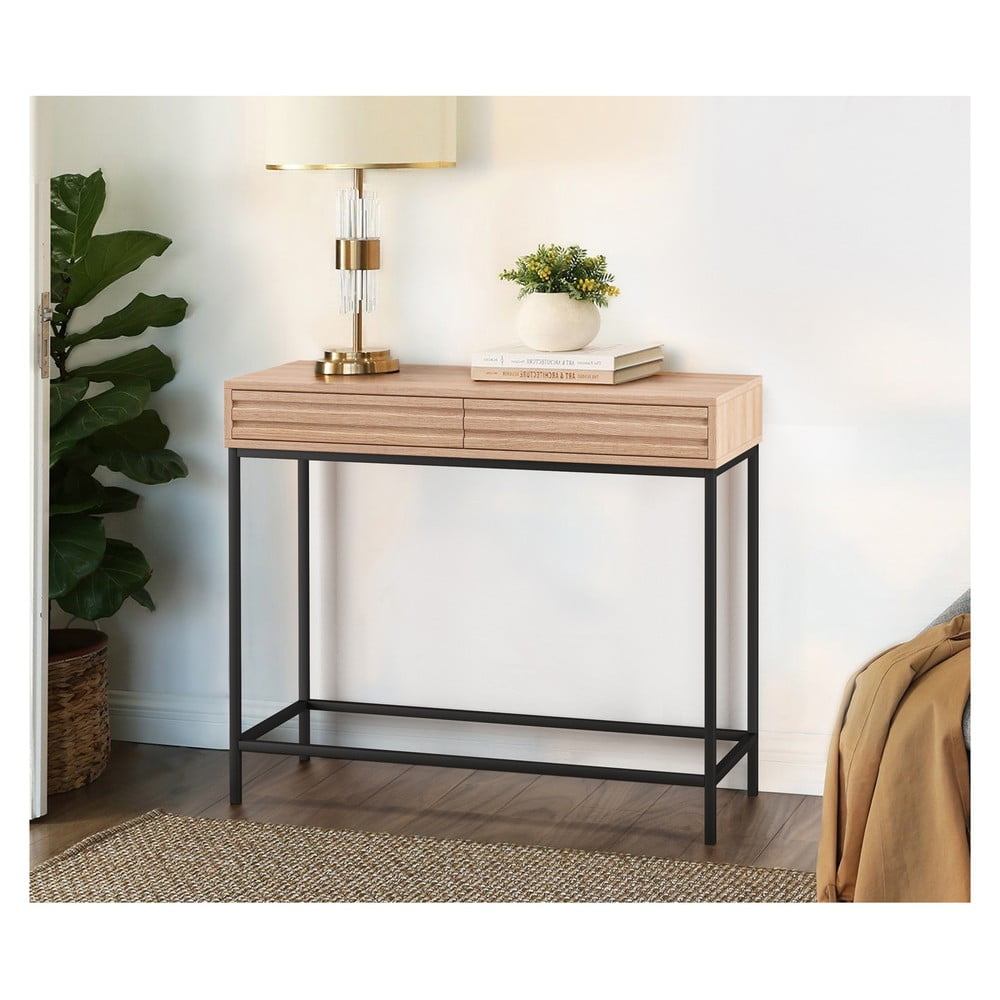 Konsola z blatem w dekorze dębu w naturalnym kolorze 35x90 cm Celine – Støraa (zdjęcie 5)
