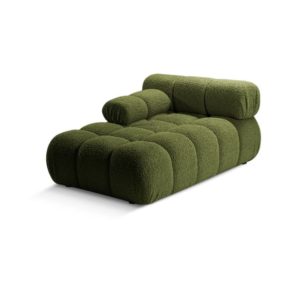 Zielony moduł sofy z materiału bouclé (lewostronny) Bellis – Micadoni Home-image-3