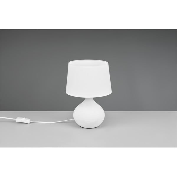 Biała lampa stołowa z ceramiki i tkaniny Reality Martin, wys. 29 cm-image-3