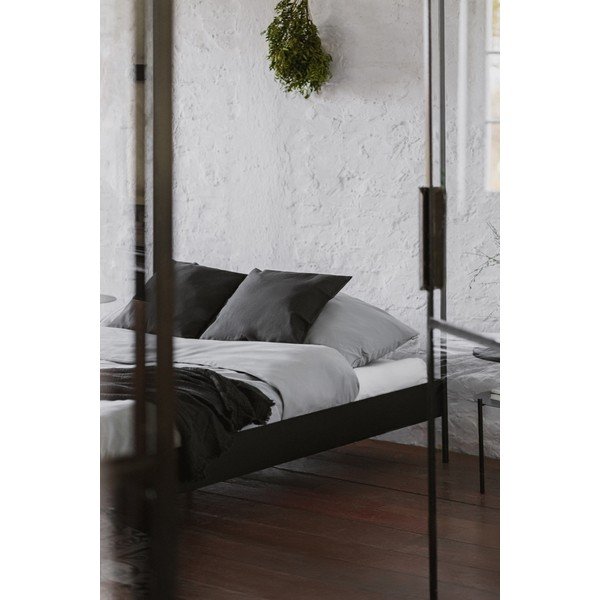 Czarne stalowe łóżko dwuosobowe bez zagłówka/z baldachimem ze stelażem 180x200 cm Eton – noo.ma-image-4