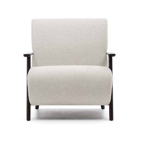 Beżowokremowy fotel z tkaniny szenilowej Meghan – Kave Home-image-1