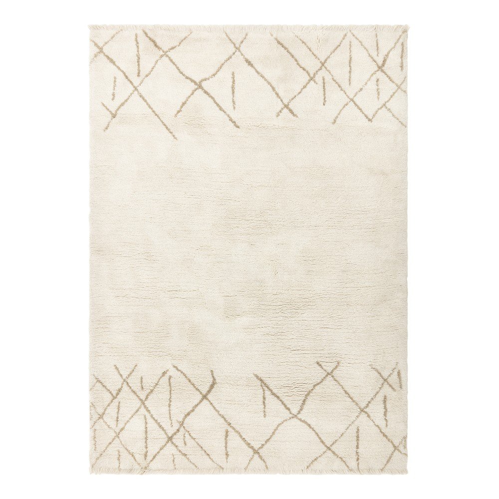 Kremowy wełniany dywan odpowiedni do prania/tkany ręcznie 120x170 cm Azera Crosshatch – Asiatic Carpets