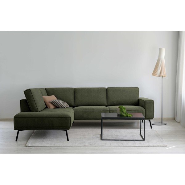 Ciemnozielony narożnik z tkaniny szenilowej (lewostronny/w kształcie litery L) Amsterdam – Scandic-image-1