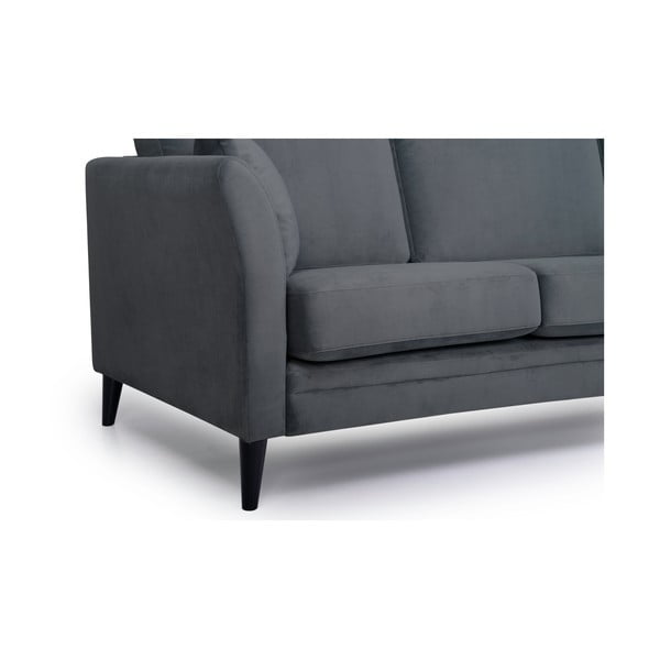 Ciemnoszara aksamitna sofa Scandic Eden, 237 cm-image-1