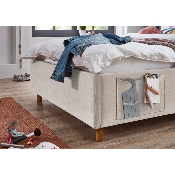 Beżowe łóżko dziecięce ze schowkiem ze stelażem 140x200 cm Cosy – Meise Möbel-image-4