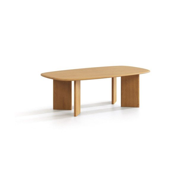 Stolik z litego drewna dębowego w naturalnym kolorze 60x120 cm Charlotte – Micadoni 