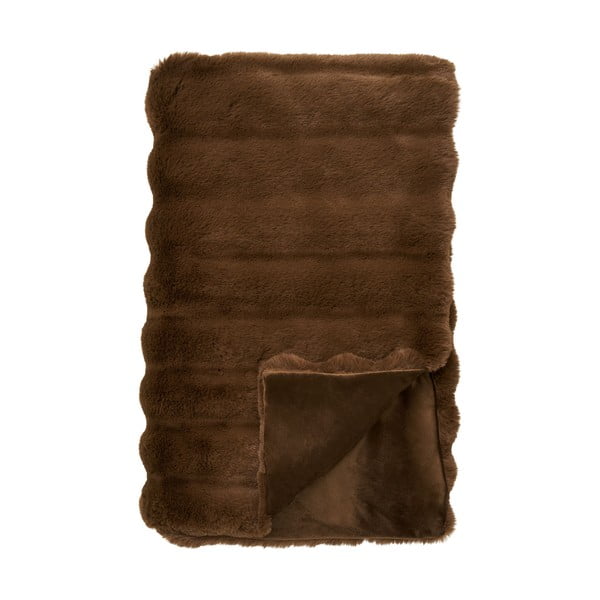 Brązowy koc ze sztucznego futra 130x180 cm Galena – House Nordic