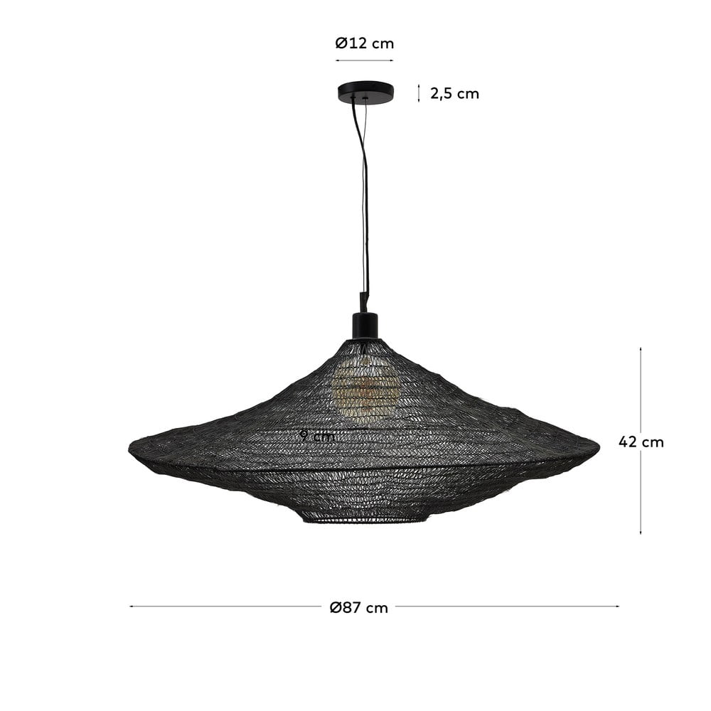 Czarna lampa wisząca ø 87 cm Makai – Kave Home (zdjęcie 8)
