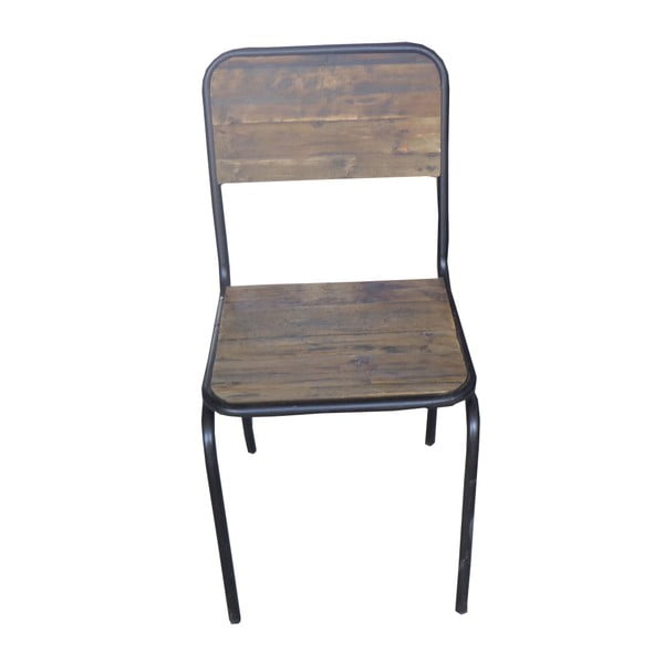 Brązowe krzesło z litego drewna jodłowego Industrial – Antic Line-image-1