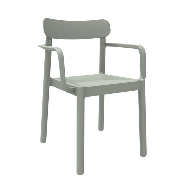 Zestaw 4 szarozielonych krzeseł ogrodowych z podłokietnikami Resol Elba