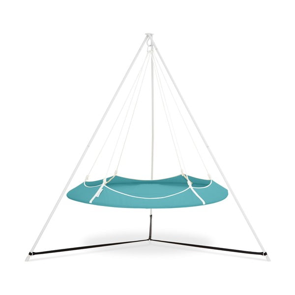 Niebieska huśtawka ogrodowa ze stojakiem –  Hangout Pod