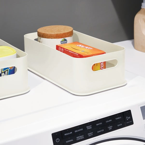 Biały pojemnik iDesign Eco Handled, 21,3x43 cm-image-1