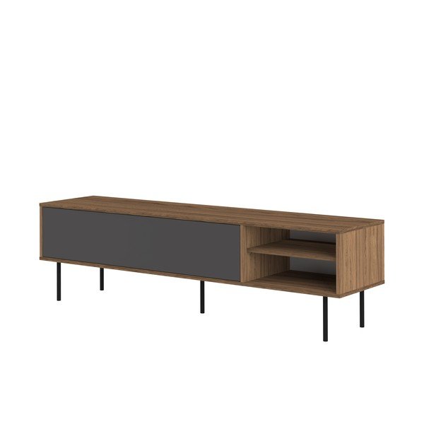 Szara szafka pod TV w dekorze orzecha 165x40 cm Ampére – TemaHome -image-3