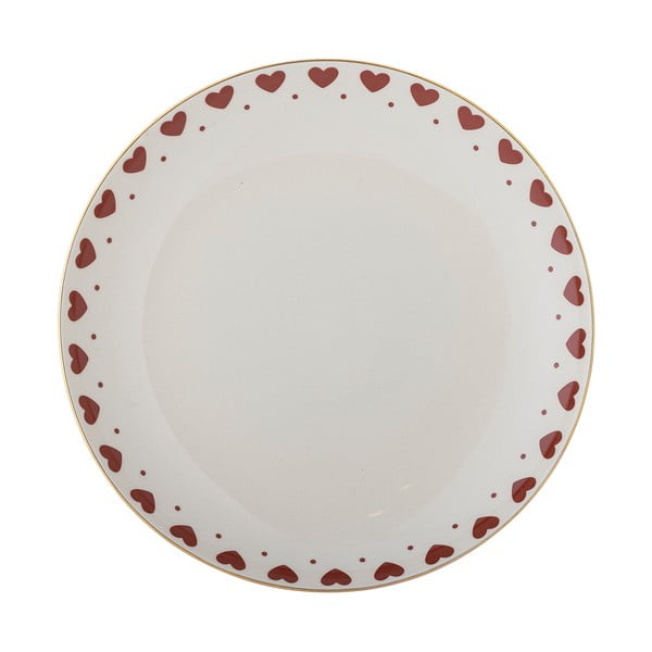 Biały kamionkowy talerz ze świątecznym motywem ø 26,5 cm Jolly – Bloomingville