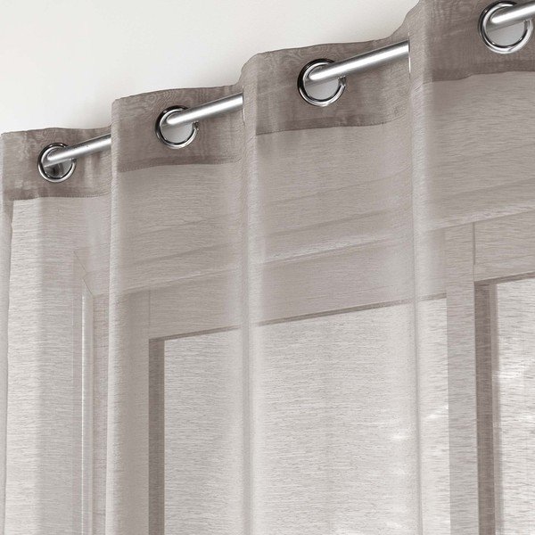 Brązowa firanka z woalu 140x240 cm Lissea – douceur d'intérieur-image-1