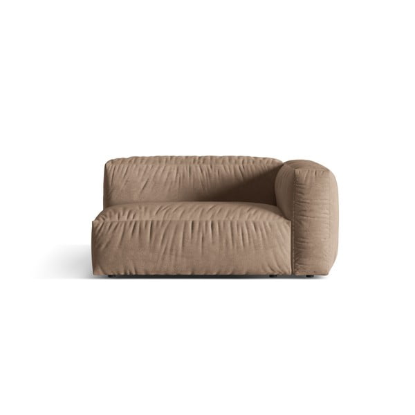 Jasnobrązowy aksamitny moduł sofy (prawostronny) Martina – Micadoni 