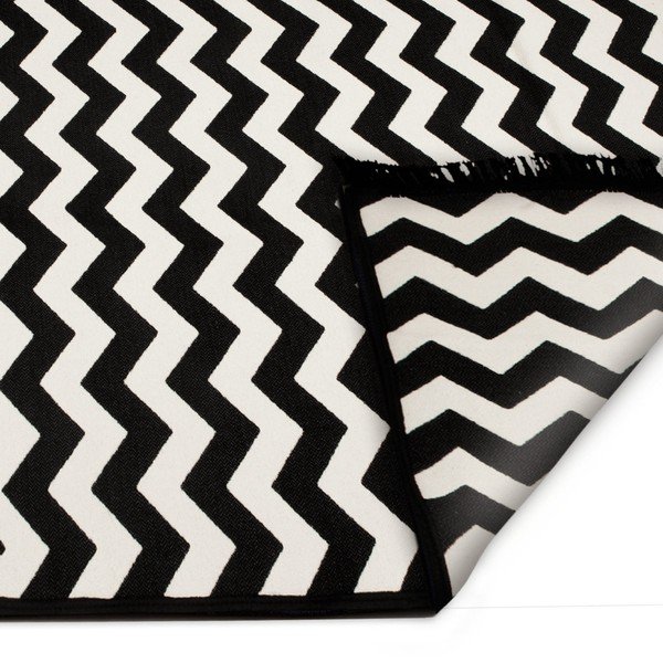 Czarny dywan Cihan Bilisim Tekstil Zig Zag, 140x215 cm-image-2