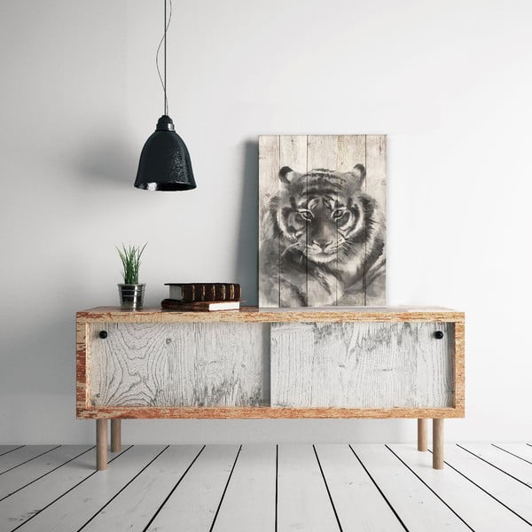 Drewniana tabliczka dekoracyjna Surdic Watercolor Tiger, 40x60 cm-image-1