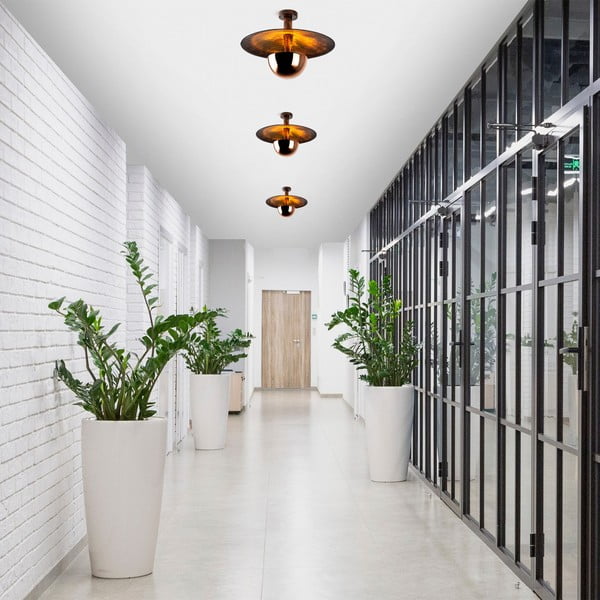 Lampa sufitowa w kolorze miedzi z metalowym kloszem ø 48 cm Kurt – Opviq lights-image-3