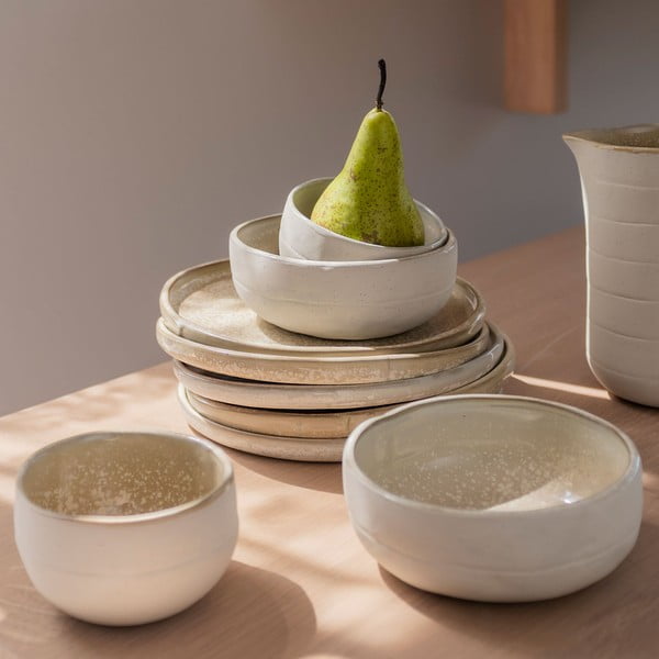 Biało-beżowe kamienne miski zestaw 2 szt. Sand Grain – Mette Ditmer Denmark-image-1
