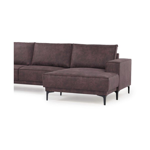 Ciemnobrązowy narożnik z imitacji skóry (prawostronny) Copenhagen – Scandic-image-4