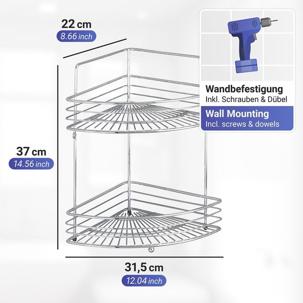 Narożna półka pod prysznic Wenko Milano-image-2
