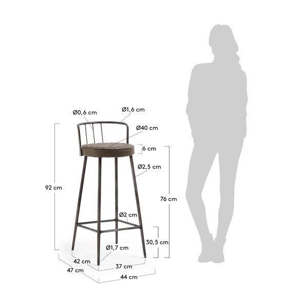 Brązowy hoker Kave Home, wys. 92 cm-image-4
