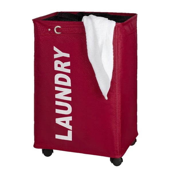 Czerwony kosz na pranie Wenko Quadro, 79,2 l-image-1