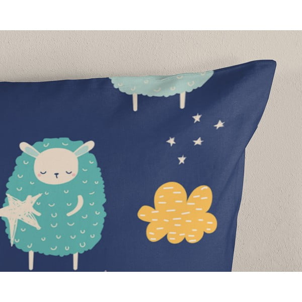 Niebieska bawełniana pościel dziecięca jednoosobowa 140x220 cm Sheep – Good Morning-image-3