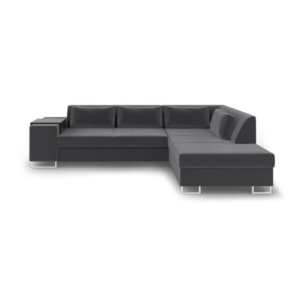 Ciemnoszara rozkładana sofa prawostronna Cosmopolitan Design San Antonio