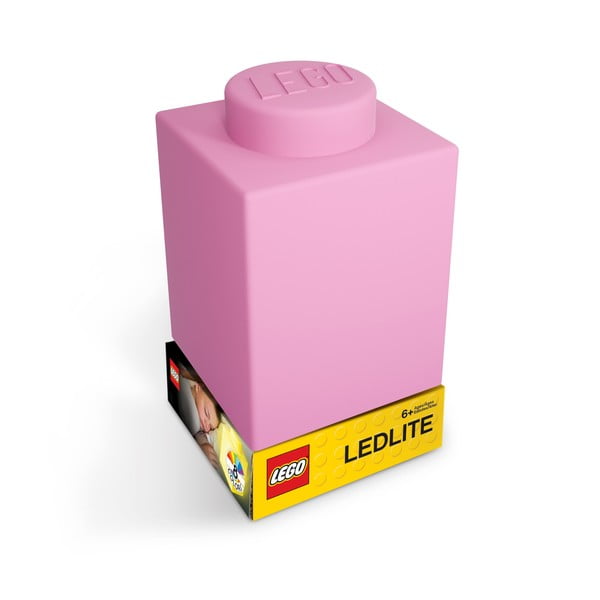 Różowa silikonowa lampka nocna LEGO® Classic Brick