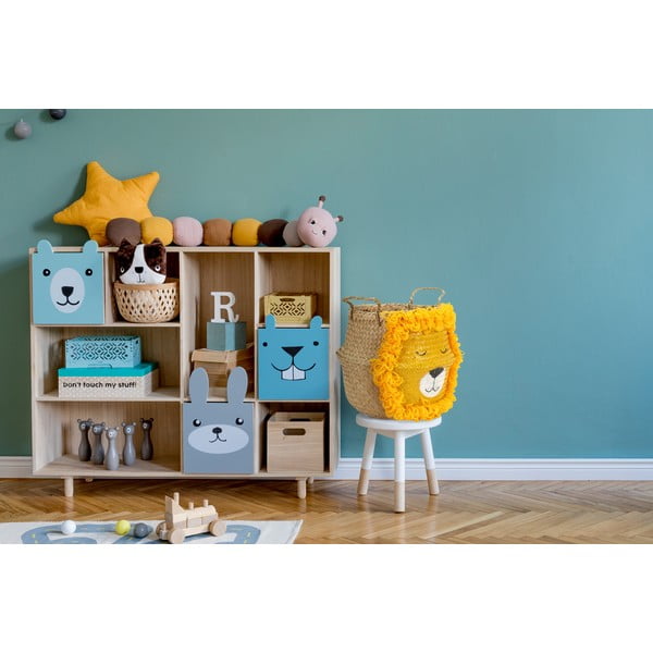 Żółto-naturalny kolorze dziecięcy kosz na zabawki z trawy morskiej ø 30x28 cm Lion – Compactor-image-2