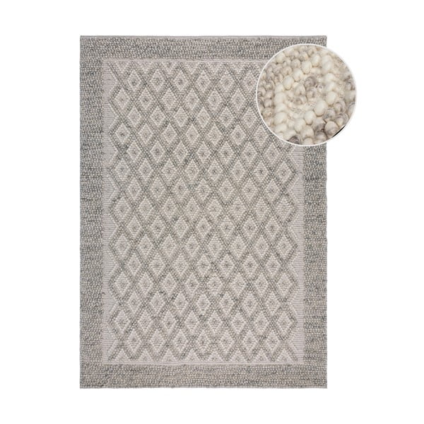 Szary dywan z mieszanki wełny tkany ręcznie 160x230 cm Minerals Diamond – Flair Rugs