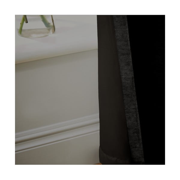 Czarne zasłony termiczne z szenilu zestaw 2 szt. 117x183 cm Selene Luxury Chenille – Hyperion-image-2