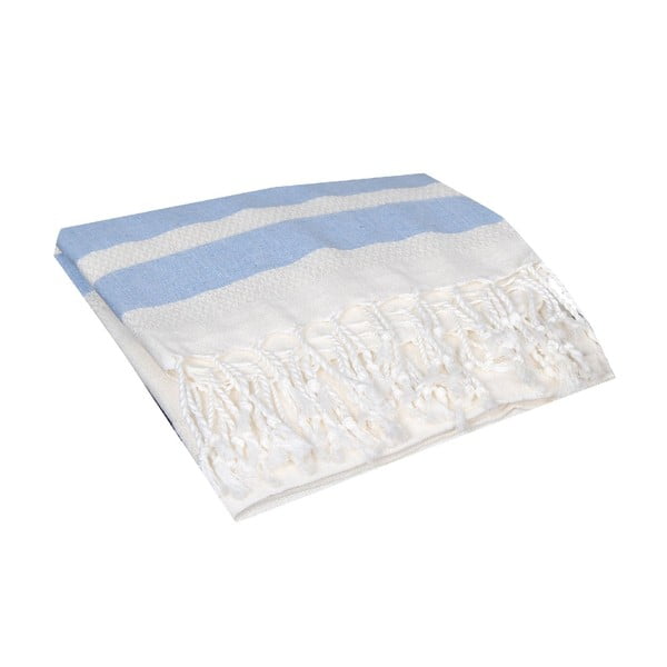 Jasnoniebieski ręcznik hammam Mimoza Light Blue, 90x190 cm