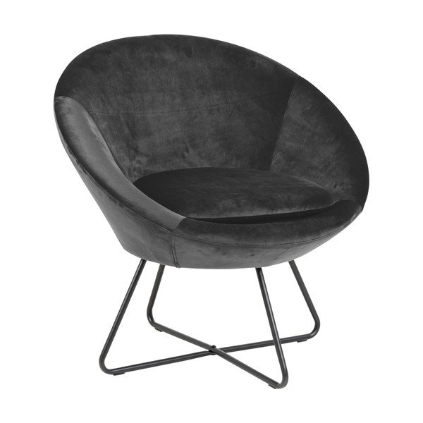 Szary aksamitny fotel Actona Center