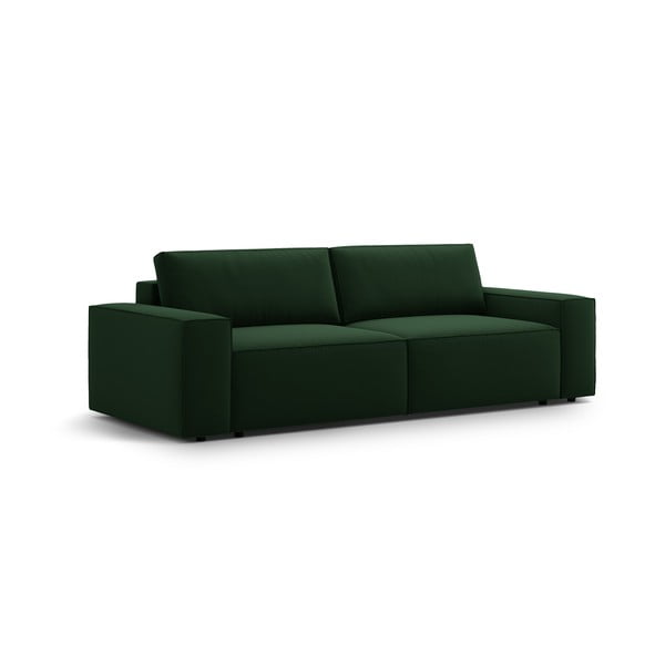 Ciemnozielona aksamitna rozkładana/ze schowkiem sofa 247 cm Jodie – Micadoni -image-2