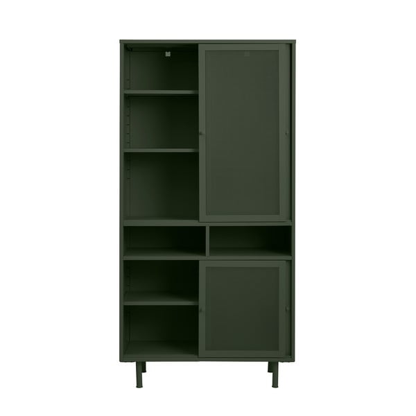 Ciemnozielona metalowa szafka z drzwiami przesuwnymi 90x180x40 cm Veep – Unique Furniture-image-3