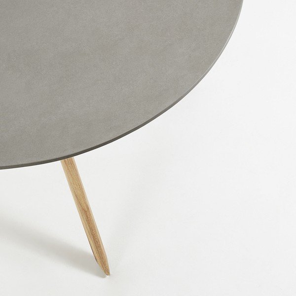 Stół z jasnoszarym blatem Kave Home Glow, Ø 120 cm-image-1